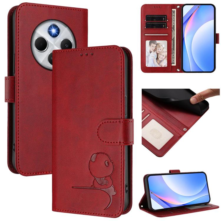 Litter Panda Embossing RFID Leather Phone Case with Lanyard, For Redmi Note 14 5G Global / India, For Redmi Note 14 Pro 4G, For Redmi Note 14 4G 163.25mm, For Redmi 14C 4G / 14R 5G / A4 5G, For Redmi K70 Ultra, For Redmi A3 / A3x / Xiaomi Poco C61     ...