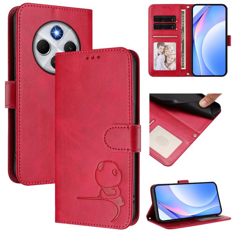 Litter Panda Embossing RFID Leather Phone Case with Lanyard, For Redmi Note 14 5G Global / India, For Redmi Note 14 Pro 4G, For Redmi Note 14 4G 163.25mm, For Redmi 14C 4G / 14R 5G / A4 5G, For Redmi K70 Ultra, For Redmi A3 / A3x / Xiaomi Poco C61     ...