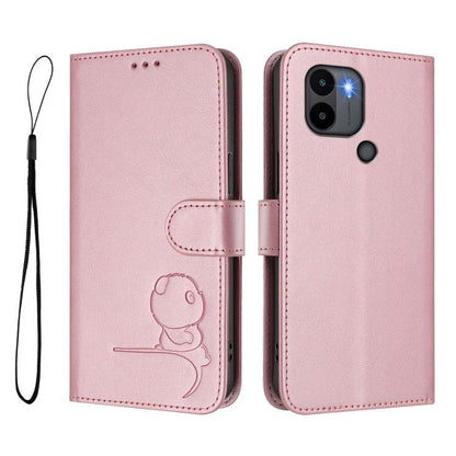 Litter Panda Embossing RFID Leather Phone Case with Lanyard, For Redmi A1+ / A2+ / Poco C50 / C51, For Redmi Note 12 4G Global, For Redmi A1 / A2 4G, For Redmi 11A / Xiaomi Poco C55, For Redmi Note 12 Pro 5G Global / India                              ...