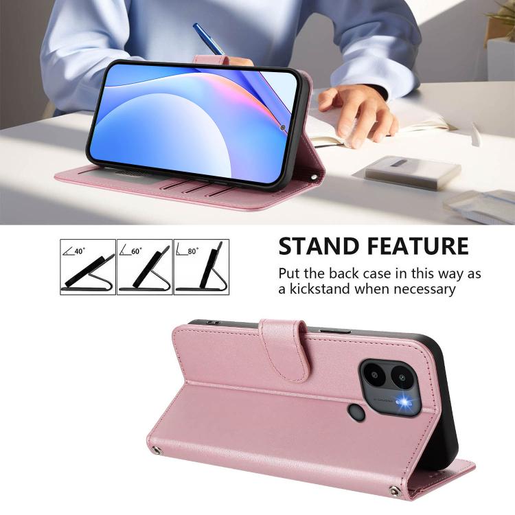 Litter Panda Embossing RFID Leather Phone Case with Lanyard, For Redmi A1+ / A2+ / Poco C50 / C51, For Redmi Note 12 4G Global, For Redmi A1 / A2 4G, For Redmi 11A / Xiaomi Poco C55, For Redmi Note 12 Pro 5G Global / India                              ...