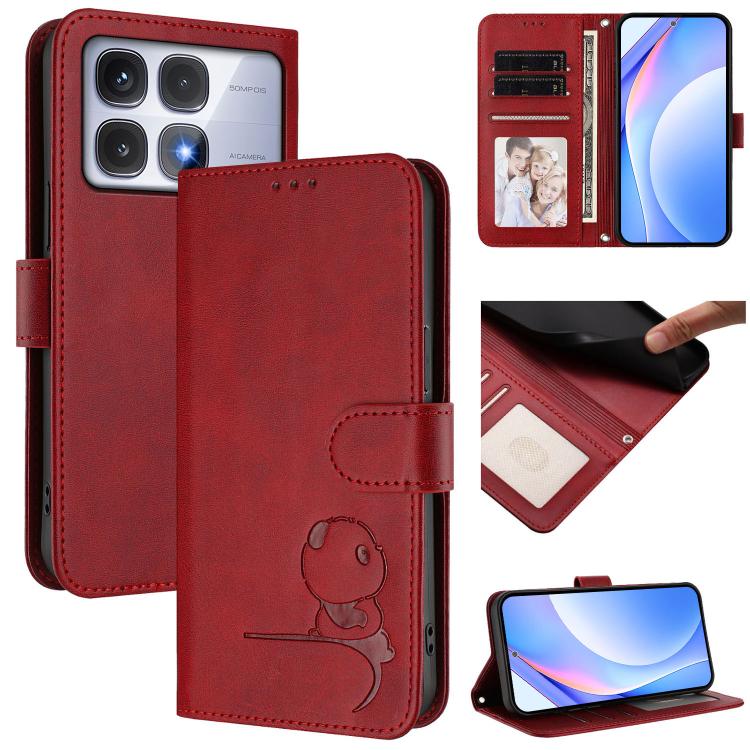 Litter Panda Embossing RFID Leather Phone Case with Lanyard, For Redmi Note 14 5G Global / India, For Redmi Note 14 Pro 4G, For Redmi Note 14 4G 163.25mm, For Redmi 14C 4G / 14R 5G / A4 5G, For Redmi K70 Ultra, For Redmi A3 / A3x / Xiaomi Poco C61     ...