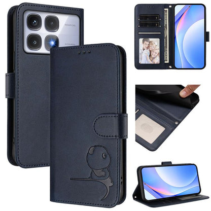 Litter Panda Embossing RFID Leather Phone Case with Lanyard, For Redmi Note 14 5G Global / India, For Redmi Note 14 Pro 4G, For Redmi Note 14 4G 163.25mm, For Redmi 14C 4G / 14R 5G / A4 5G, For Redmi K70 Ultra, For Redmi A3 / A3x / Xiaomi Poco C61     ...