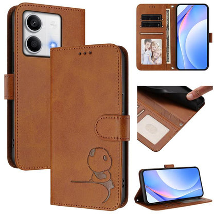 Litter Panda Embossing RFID Leather Phone Case with Lanyard, For Redmi Note 14 5G Global / India, For Redmi Note 14 Pro 4G, For Redmi Note 14 4G 163.25mm, For Redmi 14C 4G / 14R 5G / A4 5G, For Redmi K70 Ultra, For Redmi A3 / A3x / Xiaomi Poco C61     ...