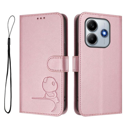 Litter Panda Embossing RFID Leather Phone Case with Lanyard, For Redmi Note 14 5G Global / India, For Redmi Note 14 Pro 4G, For Redmi Note 14 4G 163.25mm, For Redmi 14C 4G / 14R 5G / A4 5G, For Redmi K70 Ultra, For Redmi A3 / A3x / Xiaomi Poco C61     ...