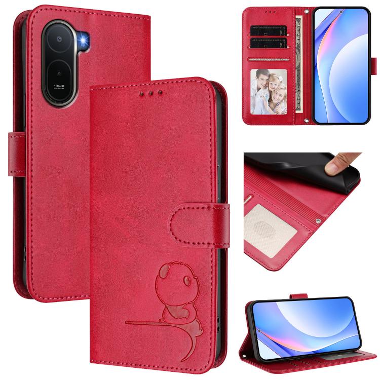 Litter Panda Embossing RFID Leather Phone Case with Lanyard, For Redmi A7 / A5 4G 171mm / Poco C71, For Redmi K90 Max 5G, For Redmi A7 Pro 171mm / Poco C85x 5G, For Redmi Turbo 5 Max / Poco X8 Pro Max, For Redmi Turbo 5 / Poco X8 Pro 5G                ...