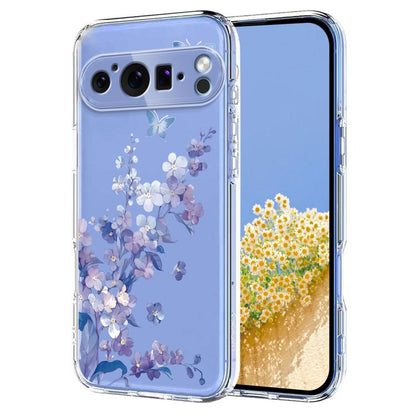 Flower Pattern Painted TPU Phone Case, For Google Pixel 11 Pro XL, For Google Pixel 11 Pro, For Google Pixel 9 Pro XL / 10 Pro XL, For Google Pixel 9 / 9 Pro / 10 / 10 Pro, For Google Pixel 9a