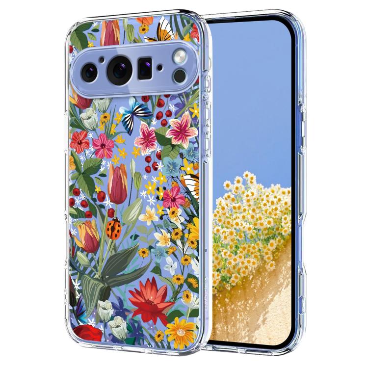 Flower Pattern Painted TPU Phone Case, For Google Pixel 11 Pro XL, For Google Pixel 11 Pro, For Google Pixel 9 Pro XL / 10 Pro XL, For Google Pixel 9 / 9 Pro / 10 / 10 Pro, For Google Pixel 9a