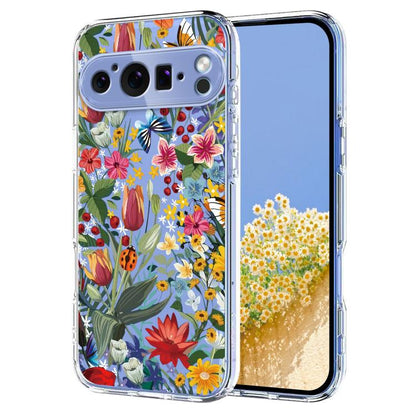 Flower Pattern Painted TPU Phone Case, For Google Pixel 11 Pro XL, For Google Pixel 11 Pro, For Google Pixel 9 Pro XL / 10 Pro XL, For Google Pixel 9 / 9 Pro / 10 / 10 Pro, For Google Pixel 9a