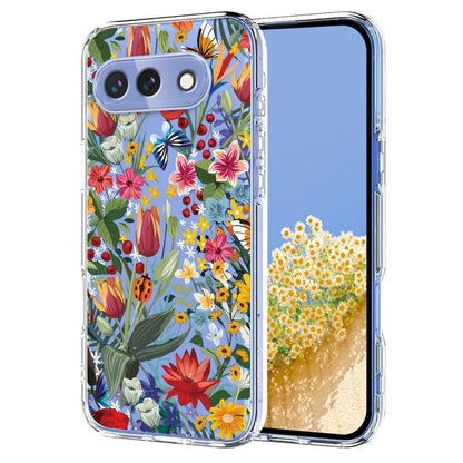 Flower Pattern Painted TPU Phone Case, For Google Pixel 11 Pro XL, For Google Pixel 11 Pro, For Google Pixel 9 Pro XL / 10 Pro XL, For Google Pixel 9 / 9 Pro / 10 / 10 Pro, For Google Pixel 9a