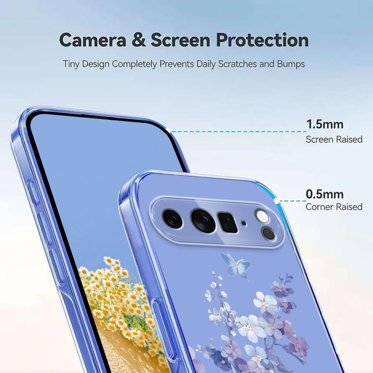 Flower Pattern Painted TPU Phone Case, For Google Pixel 11 Pro XL, For Google Pixel 11 Pro, For Google Pixel 9 Pro XL / 10 Pro XL, For Google Pixel 9 / 9 Pro / 10 / 10 Pro, For Google Pixel 9a