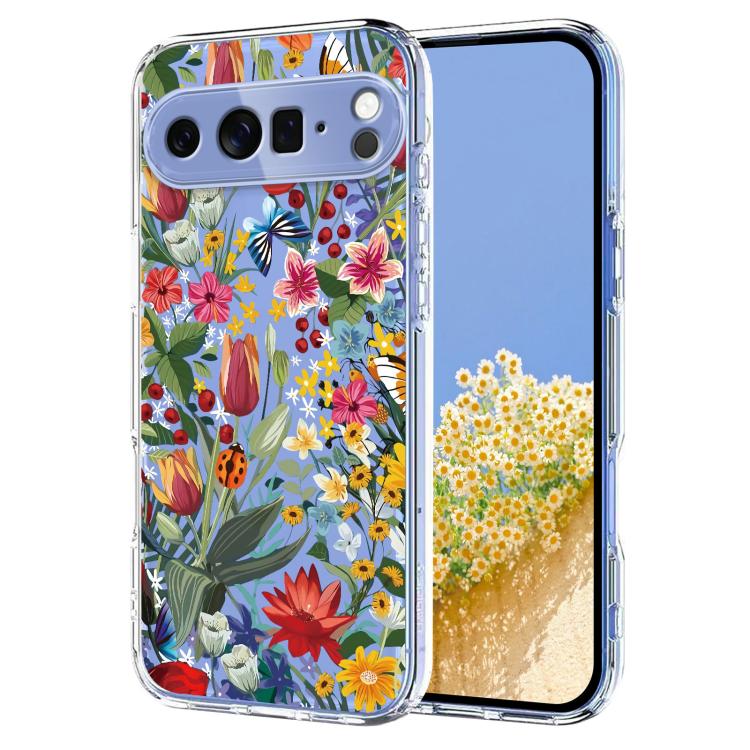 Flower Pattern Painted TPU Phone Case, For Google Pixel 11 Pro XL, For Google Pixel 11 Pro, For Google Pixel 9 Pro XL / 10 Pro XL, For Google Pixel 9 / 9 Pro / 10 / 10 Pro, For Google Pixel 9a
