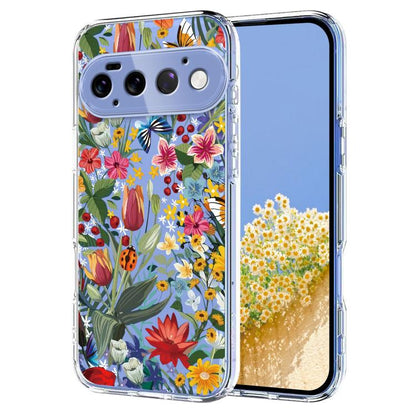 Flower Pattern Painted TPU Phone Case, For Google Pixel 11 Pro XL, For Google Pixel 11 Pro, For Google Pixel 9 Pro XL / 10 Pro XL, For Google Pixel 9 / 9 Pro / 10 / 10 Pro, For Google Pixel 9a