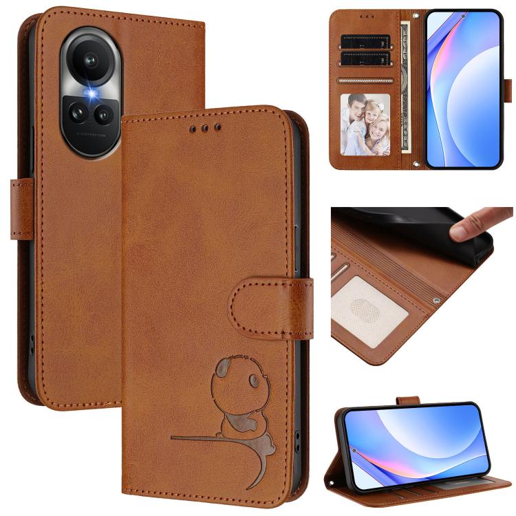 Litter Panda Embossing RFID Leather Phone Case with Lanyard, For OPPO Find X7, For OPPO Reno11 5G Global, For OPPO Reno11 Pro 5G Global, For OPPO Find X7 Ultra, For OPPO A58 4G Global, For OPPO Reno10 / Reno10 Pro Global, For OPPO A78 4G Global        ...