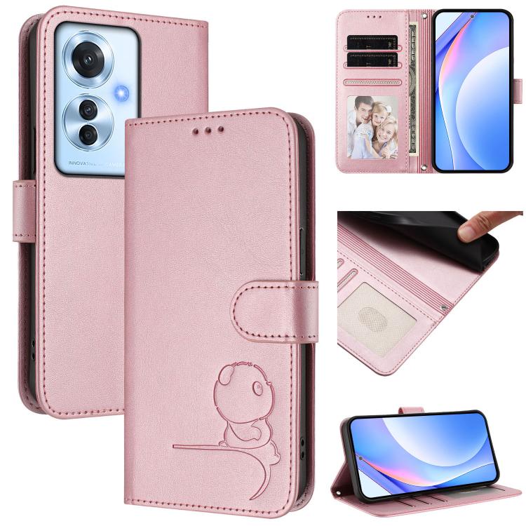 Litter Panda Embossing RFID Leather Phone Case with Lanyard, For OPPO A5 Pro 4G / 5G Global, For OPPO F29 Pro 5G Global, For OPPO F29 5G Global, For OPPO Reno13 Pro 5G Global, For OPPO Reno13 5G Global, For OPPO Find X8, For OPPO A3x 4G / 5G           ...
