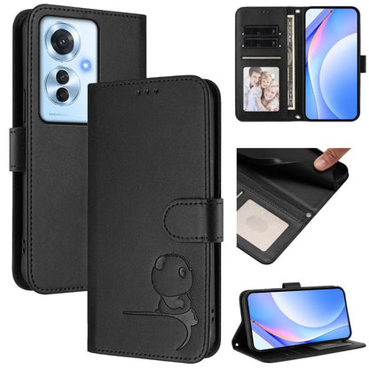 Litter Panda Embossing RFID Leather Phone Case with Lanyard, For OPPO A5 Pro 4G / 5G Global, For OPPO F29 Pro 5G Global, For OPPO F29 5G Global, For OPPO Reno13 Pro 5G Global, For OPPO Reno13 5G Global, For OPPO Find X8, For OPPO A3x 4G / 5G           ...