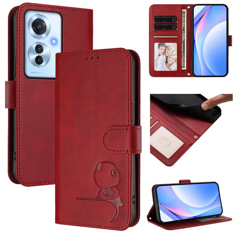 Litter Panda Embossing RFID Leather Phone Case with Lanyard, For OPPO A5 Pro 4G / 5G Global, For OPPO F29 Pro 5G Global, For OPPO F29 5G Global, For OPPO Reno13 Pro 5G Global, For OPPO Reno13 5G Global, For OPPO Find X8, For OPPO A3x 4G / 5G           ...