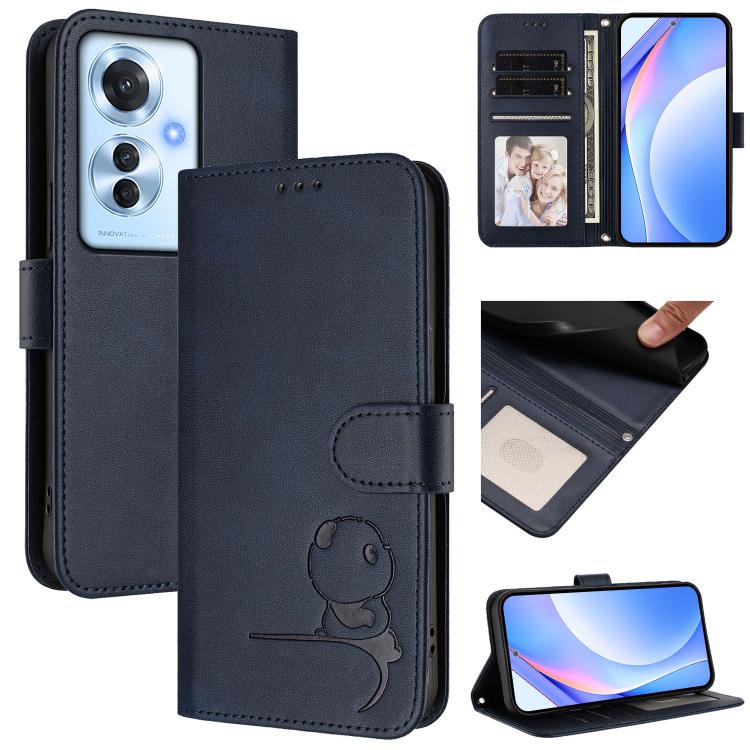 Litter Panda Embossing RFID Leather Phone Case with Lanyard, For OPPO A5 Pro 4G / 5G Global, For OPPO F29 Pro 5G Global, For OPPO F29 5G Global, For OPPO Reno13 Pro 5G Global, For OPPO Reno13 5G Global, For OPPO Find X8, For OPPO A3x 4G / 5G           ...