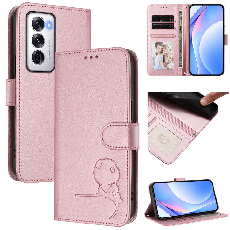Litter Panda Embossing RFID Leather Phone Case with Lanyard, For OPPO A5 Pro 4G / 5G Global, For OPPO F29 Pro 5G Global, For OPPO F29 5G Global, For OPPO Reno13 Pro 5G Global, For OPPO Reno13 5G Global, For OPPO Find X8, For OPPO A3x 4G / 5G           ...