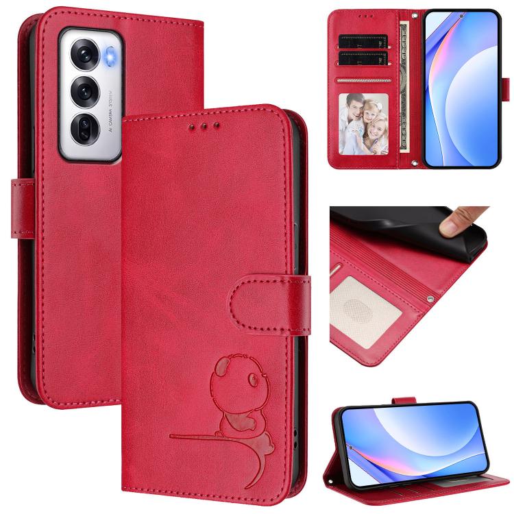 Litter Panda Embossing RFID Leather Phone Case with Lanyard, For OPPO A5 Pro 4G / 5G Global, For OPPO F29 Pro 5G Global, For OPPO F29 5G Global, For OPPO Reno13 Pro 5G Global, For OPPO Reno13 5G Global, For OPPO Find X8, For OPPO A3x 4G / 5G           ...