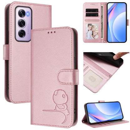 Litter Panda Embossing RFID Leather Phone Case with Lanyard, For OPPO A5 Pro 4G / 5G Global, For OPPO F29 Pro 5G Global, For OPPO F29 5G Global, For OPPO Reno13 Pro 5G Global, For OPPO Reno13 5G Global, For OPPO Find X8, For OPPO A3x 4G / 5G           ...