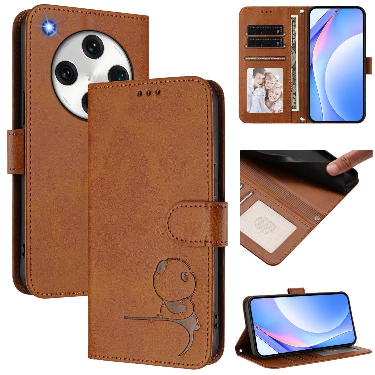 Litter Panda Embossing RFID Leather Phone Case with Lanyard, For OPPO Find X7, For OPPO Reno11 5G Global, For OPPO Reno11 Pro 5G Global, For OPPO Find X7 Ultra, For OPPO A58 4G Global, For OPPO Reno10 / Reno10 Pro Global, For OPPO A78 4G Global        ...
