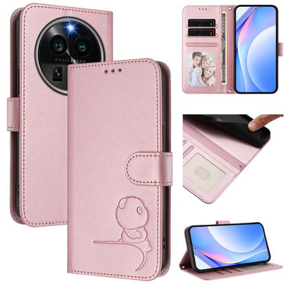 Litter Panda Embossing RFID Leather Phone Case with Lanyard, For OPPO Find X7, For OPPO Reno11 5G Global, For OPPO Reno11 Pro 5G Global, For OPPO Find X7 Ultra, For OPPO A58 4G Global, For OPPO Reno10 / Reno10 Pro Global, For OPPO A78 4G Global        ...