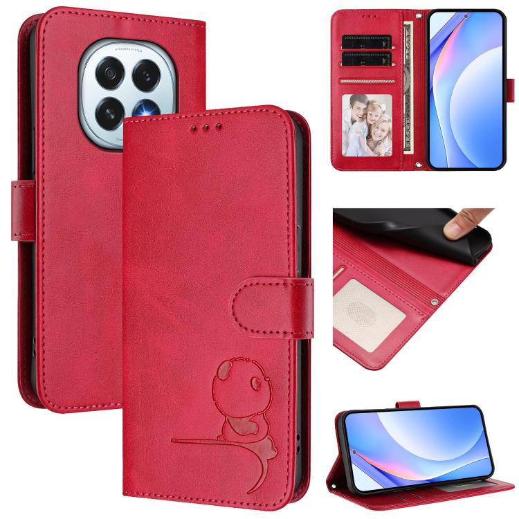 Litter Panda Embossing RFID Leather Phone Case with Lanyard, For OPPO A5 Pro 4G / 5G Global, For OPPO F29 Pro 5G Global, For OPPO F29 5G Global, For OPPO Reno13 Pro 5G Global, For OPPO Reno13 5G Global, For OPPO Find X8, For OPPO A3x 4G / 5G           ...