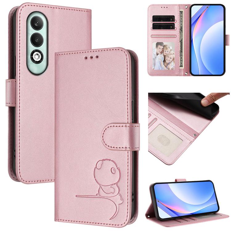 Litter Panda Embossing RFID Leather Phone Case with Lanyard, For OPPO A5 Pro 4G / 5G Global, For OPPO F29 Pro 5G Global, For OPPO F29 5G Global, For OPPO Reno13 Pro 5G Global, For OPPO Reno13 5G Global, For OPPO Find X8, For OPPO A3x 4G / 5G           ...