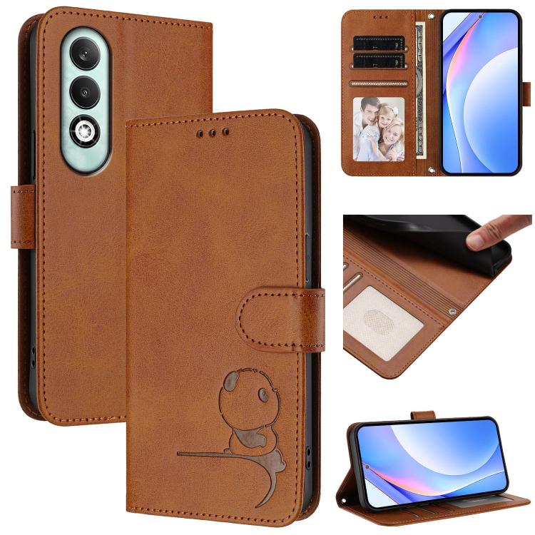 Litter Panda Embossing RFID Leather Phone Case with Lanyard, For OPPO A5 Pro 4G / 5G Global, For OPPO F29 Pro 5G Global, For OPPO F29 5G Global, For OPPO Reno13 Pro 5G Global, For OPPO Reno13 5G Global, For OPPO Find X8, For OPPO A3x 4G / 5G           ...