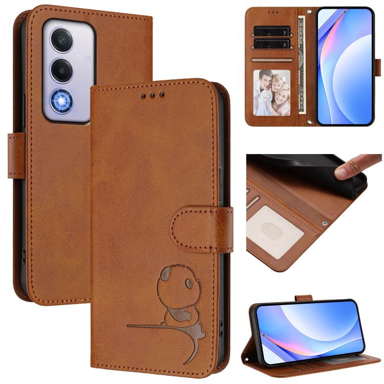 Litter Panda Embossing RFID Leather Phone Case with Lanyard, For OPPO A5 Pro 4G / 5G Global, For OPPO F29 Pro 5G Global, For OPPO F29 5G Global, For OPPO Reno13 Pro 5G Global, For OPPO Reno13 5G Global, For OPPO Find X8, For OPPO A3x 4G / 5G           ...