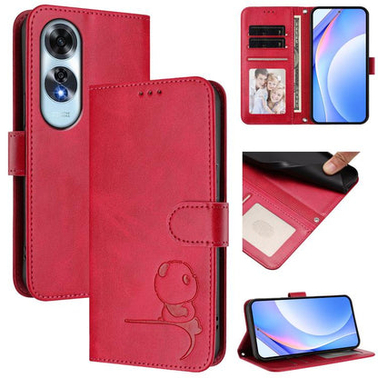 Litter Panda Embossing RFID Leather Phone Case with Lanyard, For OPPO A5 Pro 4G / 5G Global, For OPPO F29 Pro 5G Global, For OPPO F29 5G Global, For OPPO Reno13 Pro 5G Global, For OPPO Reno13 5G Global, For OPPO Find X8, For OPPO A3x 4G / 5G           ...