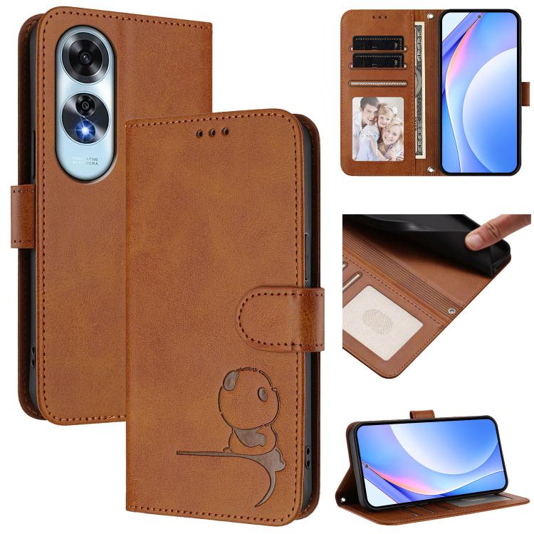 Litter Panda Embossing RFID Leather Phone Case with Lanyard, For OPPO A5 Pro 4G / 5G Global, For OPPO F29 Pro 5G Global, For OPPO F29 5G Global, For OPPO Reno13 Pro 5G Global, For OPPO Reno13 5G Global, For OPPO Find X8, For OPPO A3x 4G / 5G           ...