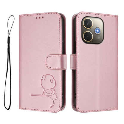 Litter Panda Embossing RFID Leather Phone Case with Lanyard, For OPPO A5 Pro 4G / 5G Global, For OPPO F29 Pro 5G Global, For OPPO F29 5G Global, For OPPO Reno13 Pro 5G Global, For OPPO Reno13 5G Global, For OPPO Find X8, For OPPO A3x 4G / 5G           ...