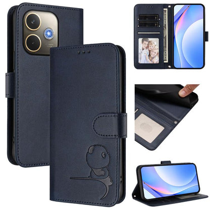 Litter Panda Embossing RFID Leather Phone Case with Lanyard, For OPPO A5 Pro 4G / 5G Global, For OPPO F29 Pro 5G Global, For OPPO F29 5G Global, For OPPO Reno13 Pro 5G Global, For OPPO Reno13 5G Global, For OPPO Find X8, For OPPO A3x 4G / 5G           ...