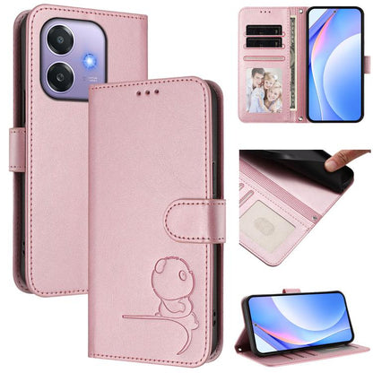 Litter Panda Embossing RFID Leather Phone Case with Lanyard, For OPPO A5 Pro 4G / 5G Global, For OPPO F29 Pro 5G Global, For OPPO F29 5G Global, For OPPO Reno13 Pro 5G Global, For OPPO Reno13 5G Global, For OPPO Find X8, For OPPO A3x 4G / 5G           ...