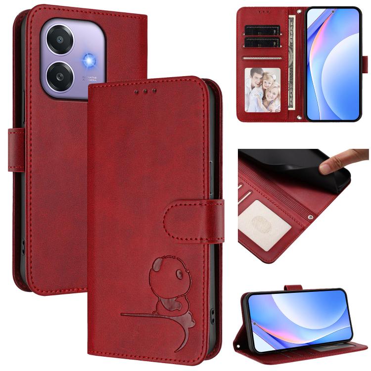 Litter Panda Embossing RFID Leather Phone Case with Lanyard, For OPPO A5 Pro 4G / 5G Global, For OPPO F29 Pro 5G Global, For OPPO F29 5G Global, For OPPO Reno13 Pro 5G Global, For OPPO Reno13 5G Global, For OPPO Find X8, For OPPO A3x 4G / 5G           ...