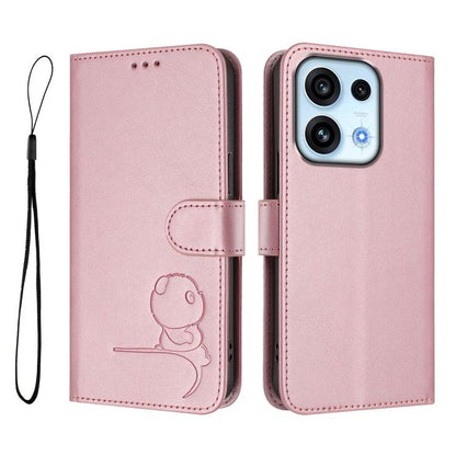 Litter Panda Embossing RFID Leather Phone Case with Lanyard, For OPPO Reno16 F / Reno16 FS 5G, For OPPO Reno16 / Reno16 Pro 5G Global, For OPPO Find X9s Pro, For OPPO Find X9 Ultra, For OPPO Find X9, For OPPO A6 GT 5G, For OPPO Find X9 Pro             ...