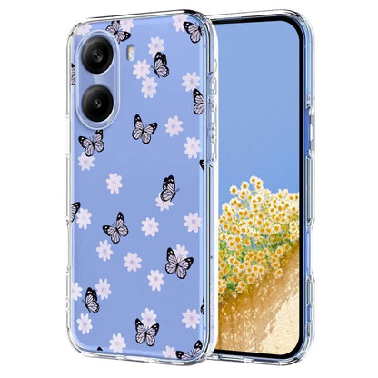 Flower Pattern Painted TPU Phone Case, For Redmi Note 17 4G Global 169.7mm, For Redmi Note 17 Pro 5G Global 163.5mm, For Redmi 17 5G / 4G Global 170mm, For Redmi 15C 5G / 4G EU 173mm, For Redmi 15 5G Global / 15 4G SEA, For Redmi 15 5G / 4G EU 171mm   ...