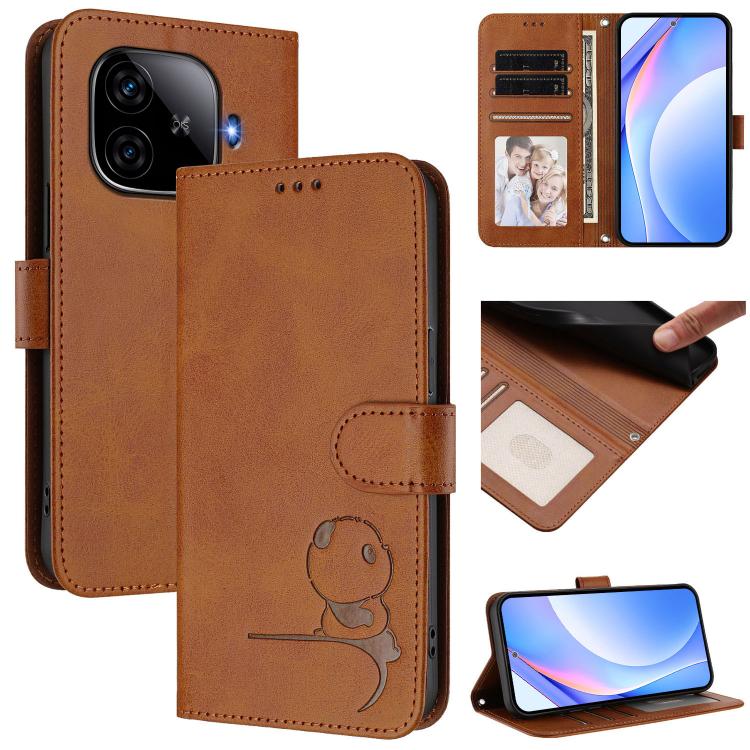 Litter Panda Embossing RFID Leather Phone Case with Lanyard, For vivo X100s, For vivo Y38 / T3x, For vivo iQOO Z9x, For vivo iQOO Z9 / Z9 Turbo, For vivo V30 / V30 Pro, For vivo V29e / Y200 5G / V30 Lite 5G, For vivo Y36 5G / 4G / India                ...