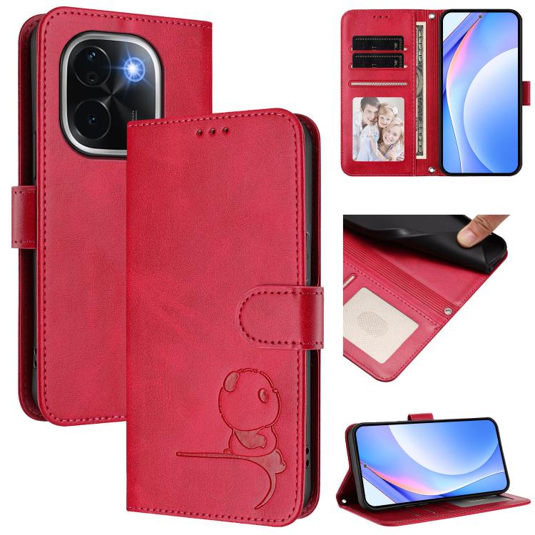 Litter Panda Embossing RFID Leather Phone Case with Lanyard, For vivo V50 Lite 5G / 4G, For vivo Y39 5G, For vivo Y29s 5G / Y04 5G, For vivo Y19s 4G / Y29 5G, For vivo S20, For vivo S20 Pro, For vivo Y300 / V40 Lite 5G IDN, For vivo X200 Pro mini      ...