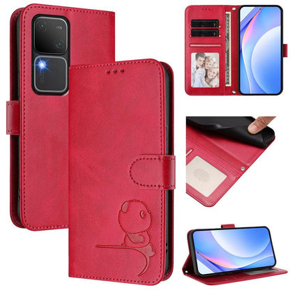 Litter Panda Embossing RFID Leather Phone Case with Lanyard, For vivo X100s, For vivo Y38 / T3x, For vivo iQOO Z9x, For vivo iQOO Z9 / Z9 Turbo, For vivo V30 / V30 Pro, For vivo V29e / Y200 5G / V30 Lite 5G, For vivo Y36 5G / 4G / India                ...