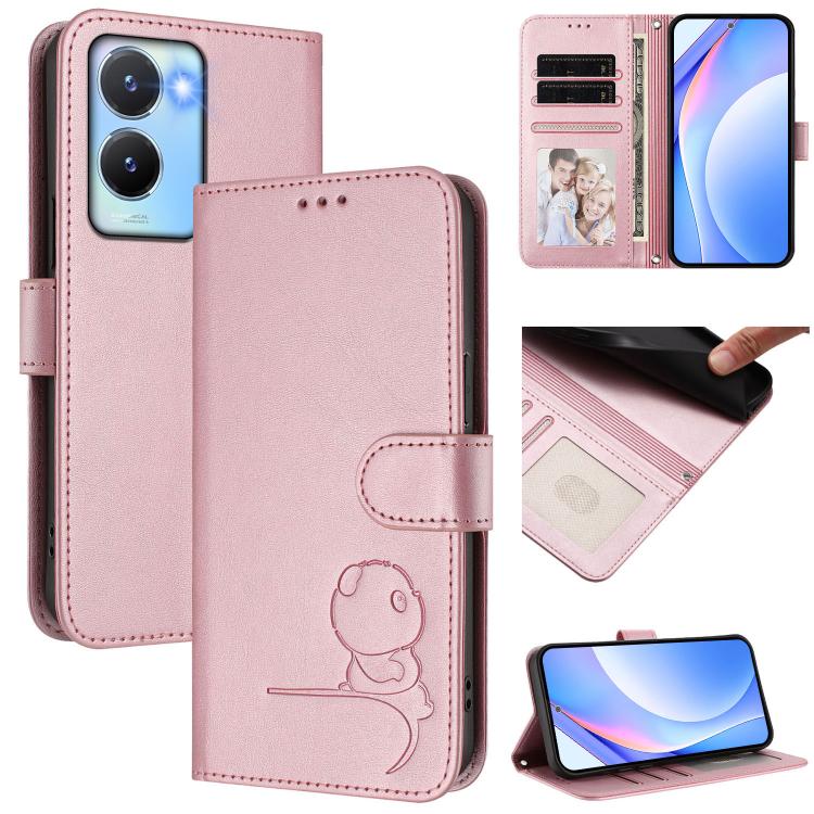 Litter Panda Embossing RFID Leather Phone Case with Lanyard, For vivo X100s, For vivo Y38 / T3x, For vivo iQOO Z9x, For vivo iQOO Z9 / Z9 Turbo, For vivo V30 / V30 Pro, For vivo V29e / Y200 5G / V30 Lite 5G, For vivo Y36 5G / 4G / India                ...