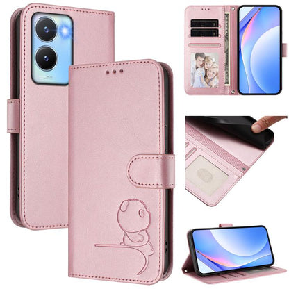 Litter Panda Embossing RFID Leather Phone Case with Lanyard, For vivo X100s, For vivo Y38 / T3x, For vivo iQOO Z9x, For vivo iQOO Z9 / Z9 Turbo, For vivo V30 / V30 Pro, For vivo V29e / Y200 5G / V30 Lite 5G, For vivo Y36 5G / 4G / India                ...