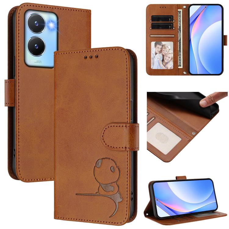 Litter Panda Embossing RFID Leather Phone Case with Lanyard, For vivo X100s, For vivo Y38 / T3x, For vivo iQOO Z9x, For vivo iQOO Z9 / Z9 Turbo, For vivo V30 / V30 Pro, For vivo V29e / Y200 5G / V30 Lite 5G, For vivo Y36 5G / 4G / India                ...