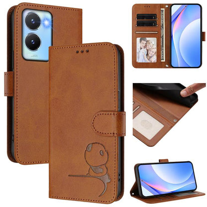 Litter Panda Embossing RFID Leather Phone Case with Lanyard, For vivo X100s, For vivo Y38 / T3x, For vivo iQOO Z9x, For vivo iQOO Z9 / Z9 Turbo, For vivo V30 / V30 Pro, For vivo V29e / Y200 5G / V30 Lite 5G, For vivo Y36 5G / 4G / India                ...