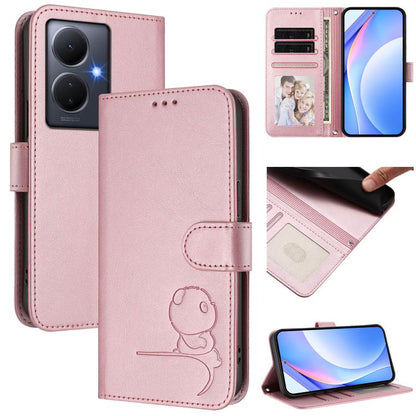 Litter Panda Embossing RFID Leather Phone Case with Lanyard, For vivo X100s, For vivo Y38 / T3x, For vivo iQOO Z9x, For vivo iQOO Z9 / Z9 Turbo, For vivo V30 / V30 Pro, For vivo V29e / Y200 5G / V30 Lite 5G, For vivo Y36 5G / 4G / India                ...