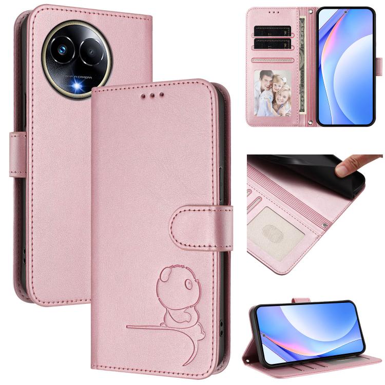Litter Panda Embossing RFID Leather Phone Case with Lanyard, For Realme 13 Pro / 13 Pro+, For Realme C63 4G / C61 / C61 India, For Realme GT 6T 5G / GT 6 5G Global, For Realme C67 4G / 12 Lite 4G, For Realme 12 Pro / 12 Pro+ / P1 Pro                   ...