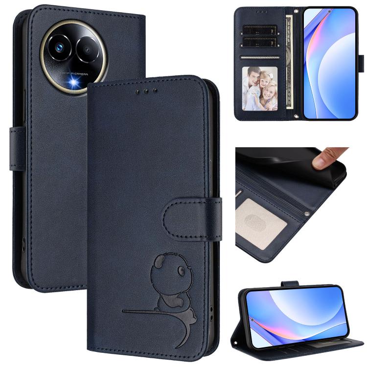 Litter Panda Embossing RFID Leather Phone Case with Lanyard, For Realme 13 Pro / 13 Pro+, For Realme C63 4G / C61 / C61 India, For Realme GT 6T 5G / GT 6 5G Global, For Realme C67 4G / 12 Lite 4G, For Realme 12 Pro / 12 Pro+ / P1 Pro                   ...