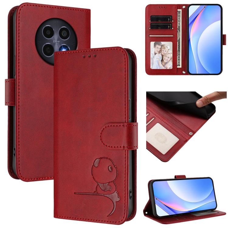 Litter Panda Embossing RFID Leather Phone Case with Lanyard, For Realme V70 5G / 14x Global / C75 5G, For Realme Narzo 80 Pro / 14 Pro, For Realme C75 4G / 14x India / Narzo 80x, For Realme Narzo 80x, For Realme 14 / P3 / 14T 5G, For Realme P3 Ultra   ...