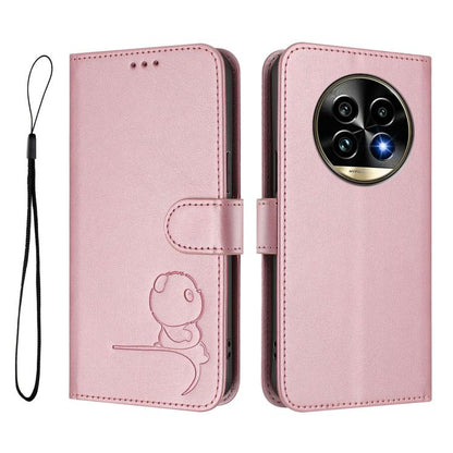 Litter Panda Embossing RFID Leather Phone Case with Lanyard, For Realme 13 Pro / 13 Pro+, For Realme C63 4G / C61 / C61 India, For Realme GT 6T 5G / GT 6 5G Global, For Realme C67 4G / 12 Lite 4G, For Realme 12 Pro / 12 Pro+ / P1 Pro                   ...